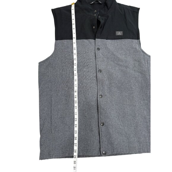 Travis Mathew Navigational Report Vest Black & Gray Snap Button Golf Size L - Picture 5 of 9